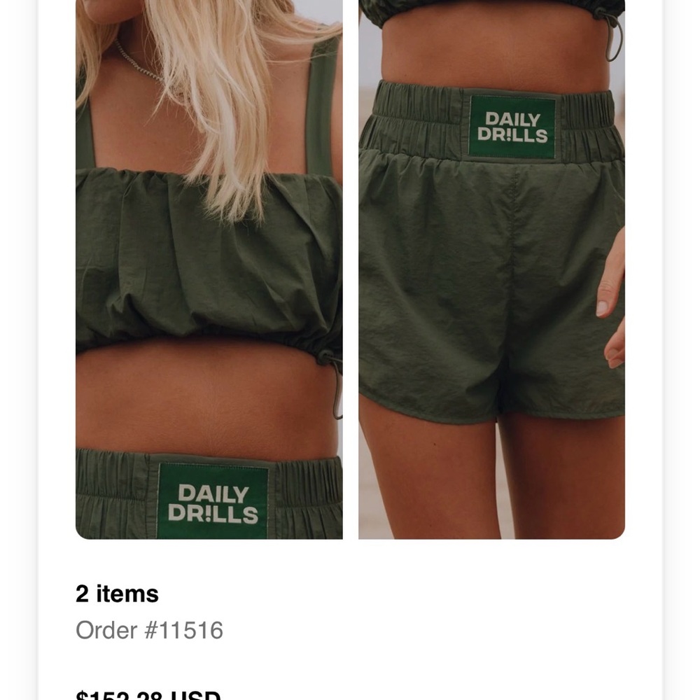 Daily Drills Women's Olive Short Set